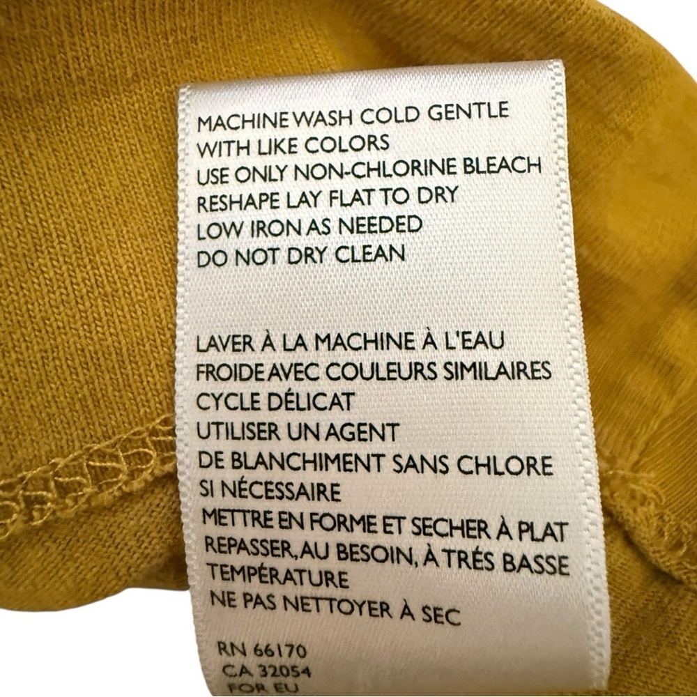 Beach M.M Mustard Yellow Cotton Ruched Sleeve Top Made in USA Size M/M oversized - Picture 7 of 9